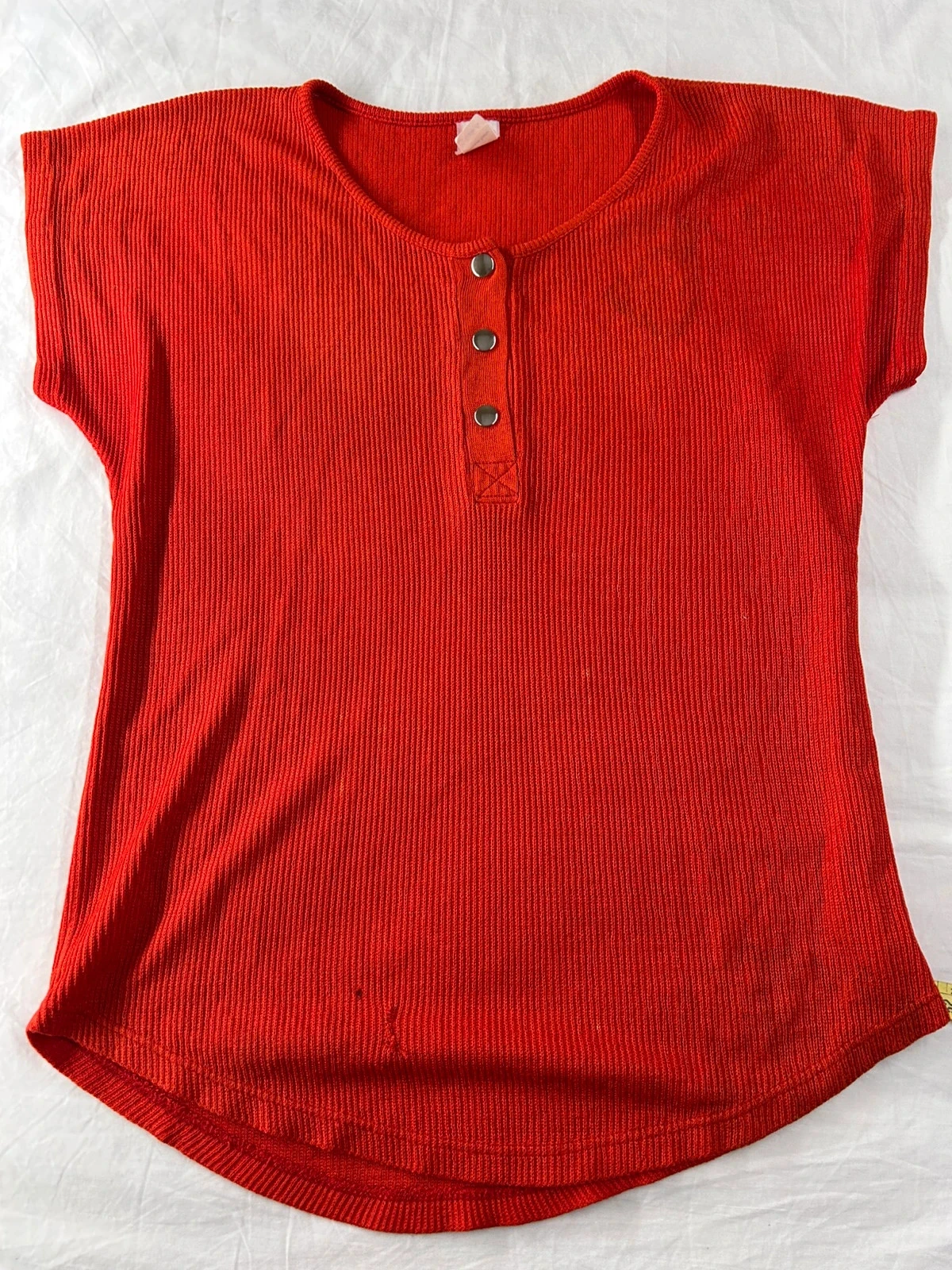 Blusa de manga corta de acrílico rojo talla 40 – photo 2